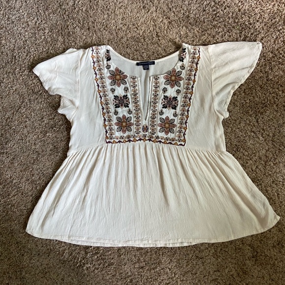 American Eagle Outfitters Tops - American Eagle Embroidered Babydoll Top